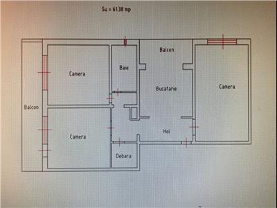 Apartament 3 camere zona Cornisa etaj 1